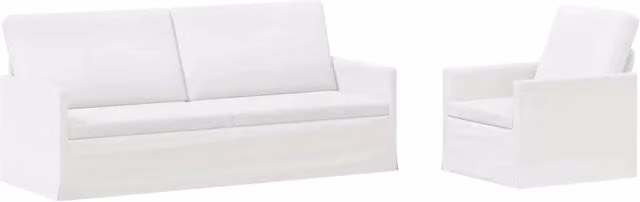 Set di 2 divani moderni vidaXL in tessuto bianco per soggiorno