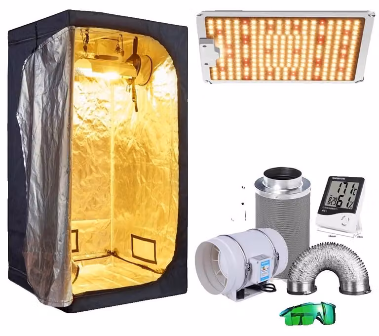 Tenda di coltivazione, sistema di idroponica, luci di crescita a LED, kit per tende di coltivazione 4-c, kit da 100x100x200 cm