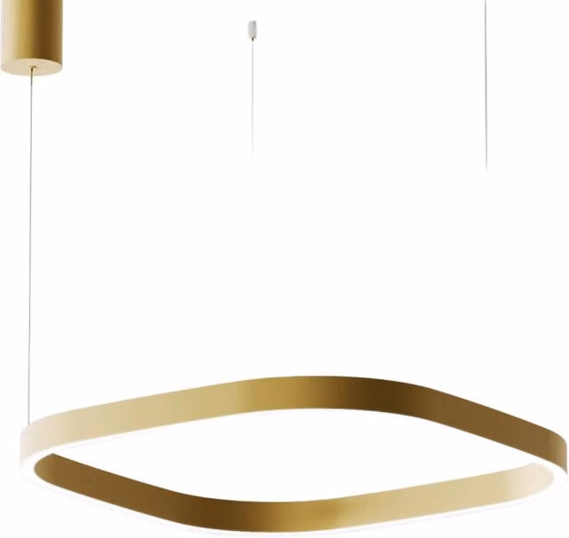 Lampada a Sospensione Criseide S/1P Q - Led 60W 3000K 3100lm in Alluminio Oro - Biemissione Dimmerabile Taglio di Fase - Gealuce