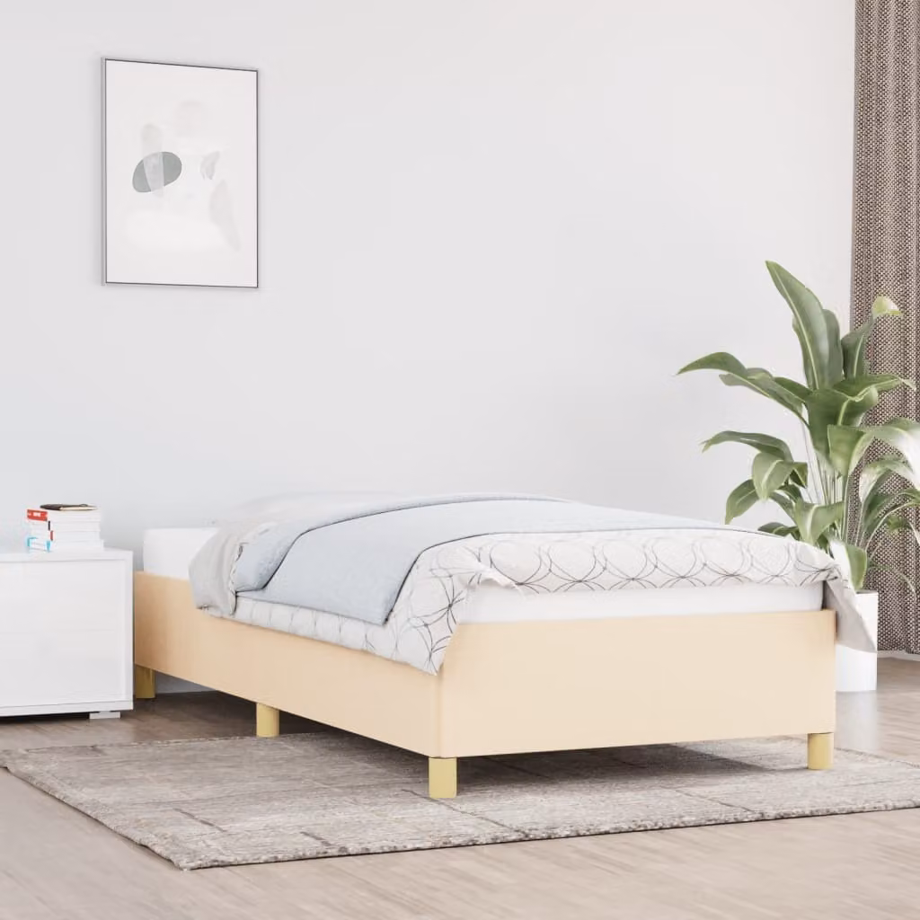 The Living Store struttura letto crema 80x200 cm in tessuto