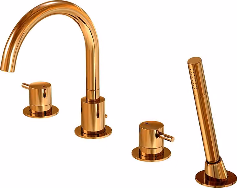 Steinberg Série 100 robinetterie de baignoire, montage sur bord de baignoire, 4 trous, saillie : 192mm, 1002400RG, 1002400RG