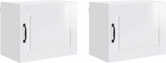 Set di 2 pensili da cucina moderni HELLOSHOP26 in legno composito bianco lucido L 50 cm, P 31 cm, H 40 cm