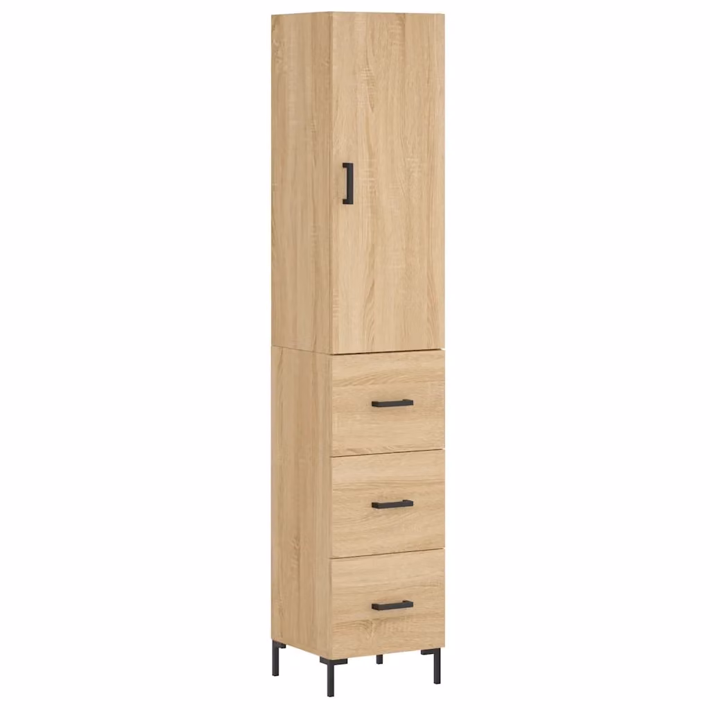 Credenza moderna vidaXL in legno e metallo color beige L: 34,5 cm, P: 34 cm, H: 180 cm – 2