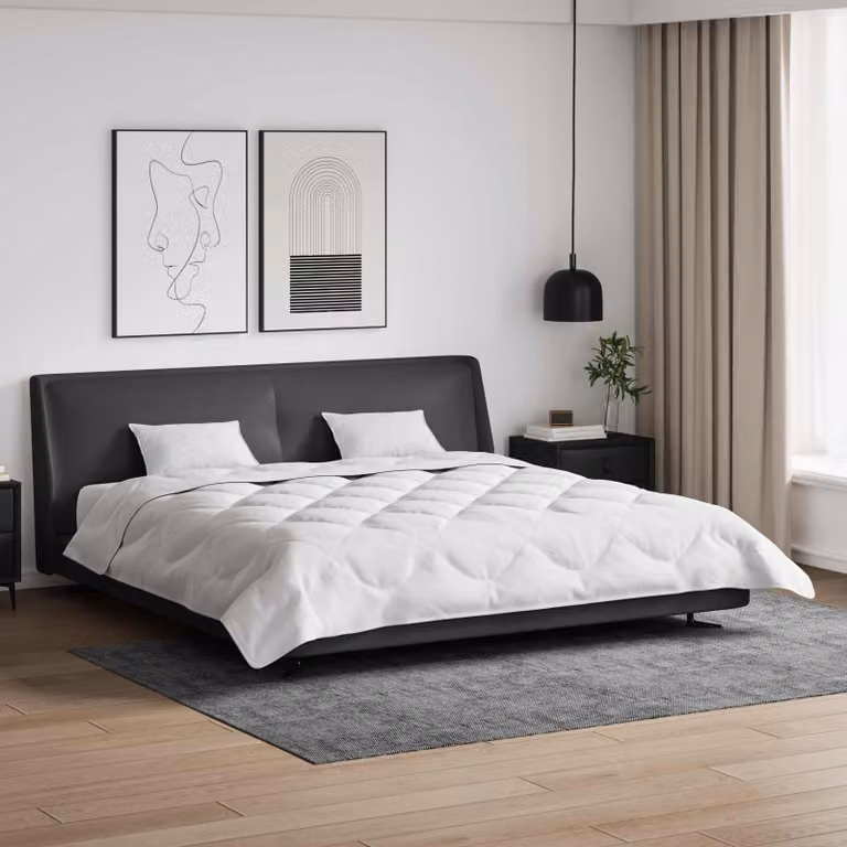 Set da letto vidaXL composto da piumone e 2 cuscini in microfibra traspirante, colore bianco, per adulti