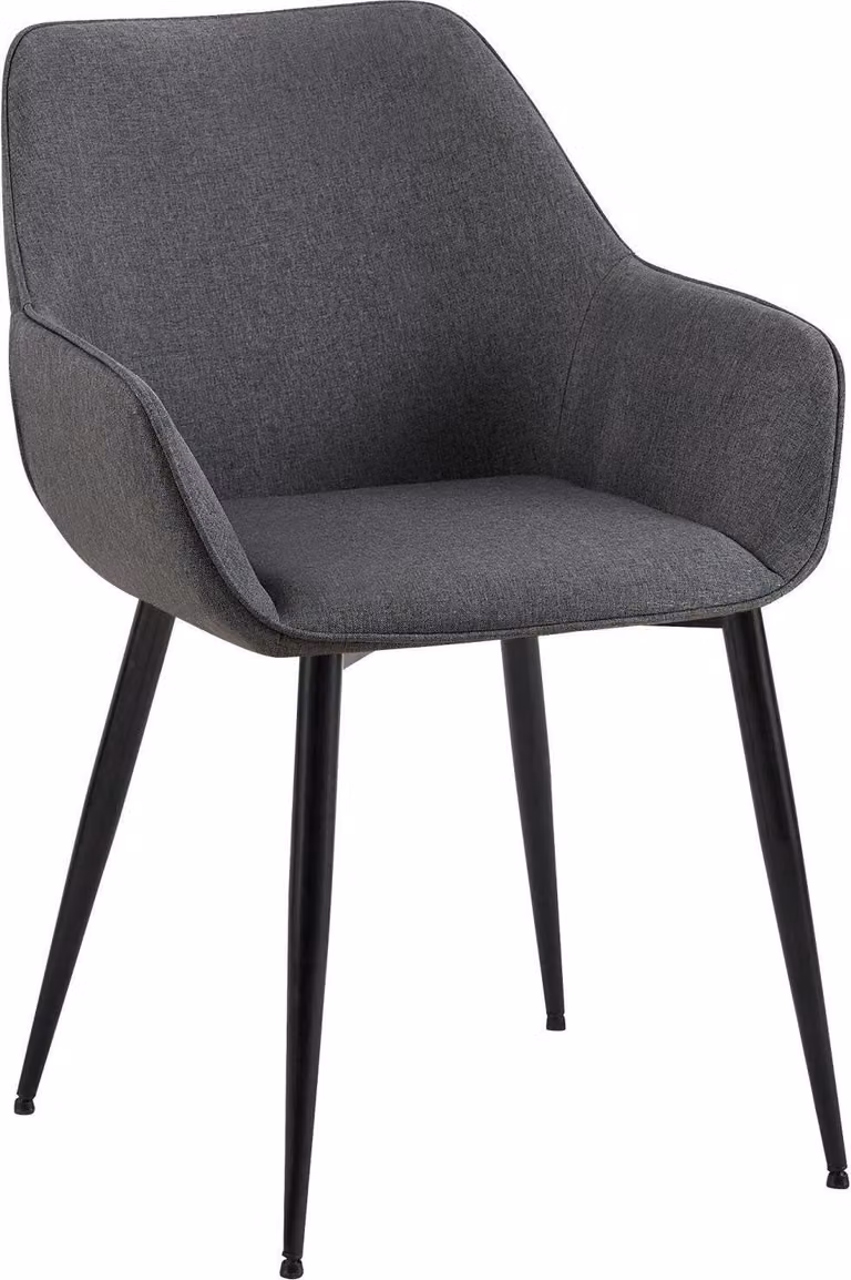 Sedia da pranzo - lusso confortevole - robusta struttura in metallo | colore: grigio scuro, materiale: polvere