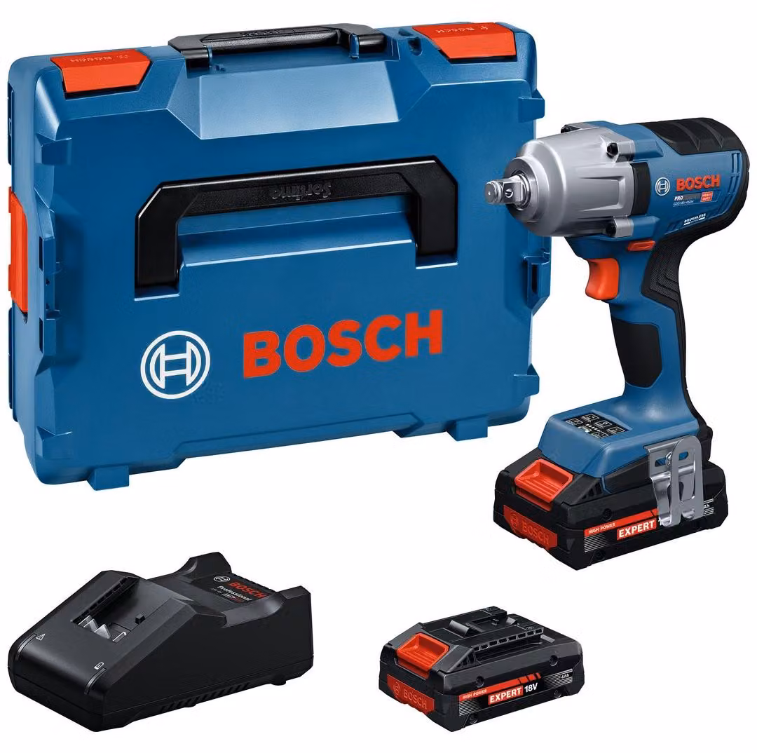 Avvitatore a impulsi a batteria GDS18V-450H, con 2 batterie EXBA18V-40, confezionato in valigetta L-BOXX