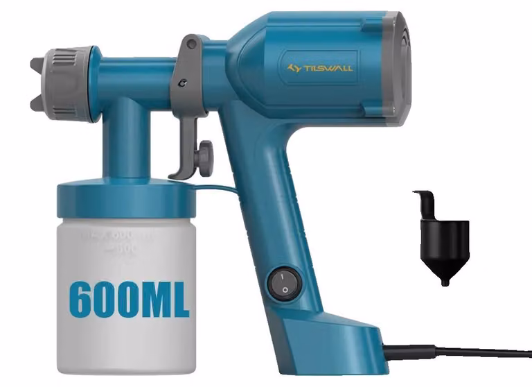 Pistola a spruzzo per verniciatura, 2 ugelli, 3 modalità di spruzzo, colore blu