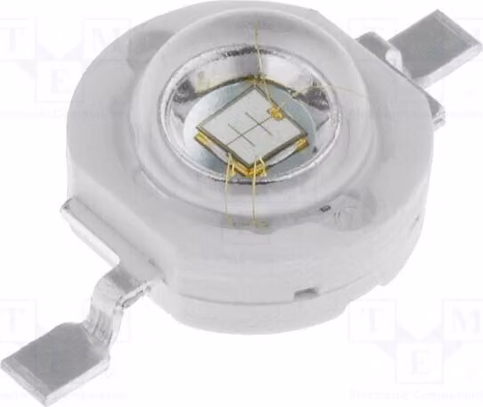 1 diodi ad alta potenza, colore verde, P: 5W, 1400mA, angolo di emissione 140°, lunghezza d'onda 520-530nm, flusso luminoso 280÷300 lm, modello OSG5XDE5E1E, LED-Lei