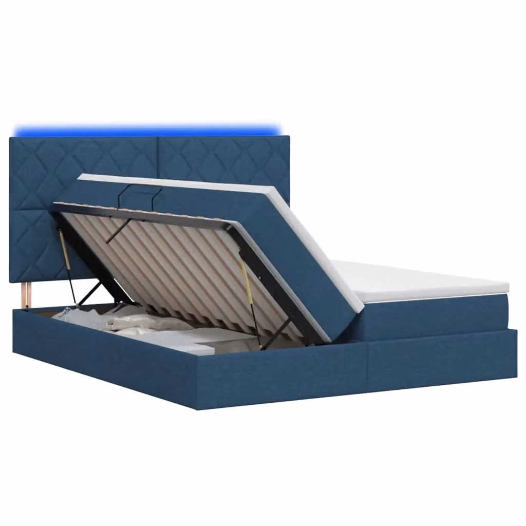 Letto con contenitore e illuminazione LED blu vidaXL L/P/H: 204 x 180 x 140 cm – 2