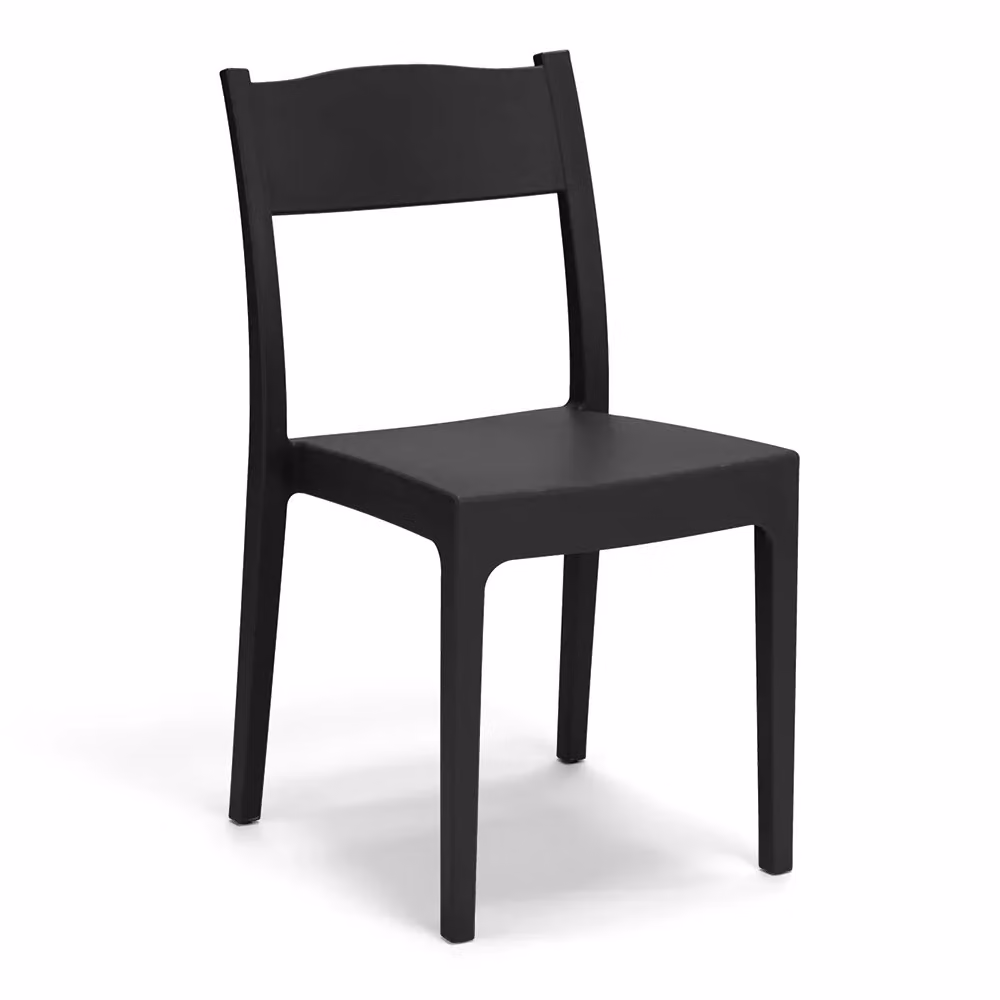Set di 2 sedie impilabili VESTA Redokasa in polipropilene resistente ai raggi UV, design moderno per cucina, giardino o sala da pranzo, colore Ghisa – 2