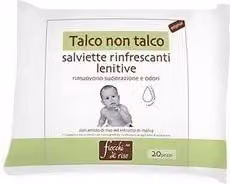 Set di salviette detergenti per neonato Fiocchi di Riso profumo Talco Non Talco, confezione da 20 pezzi, colore bianco