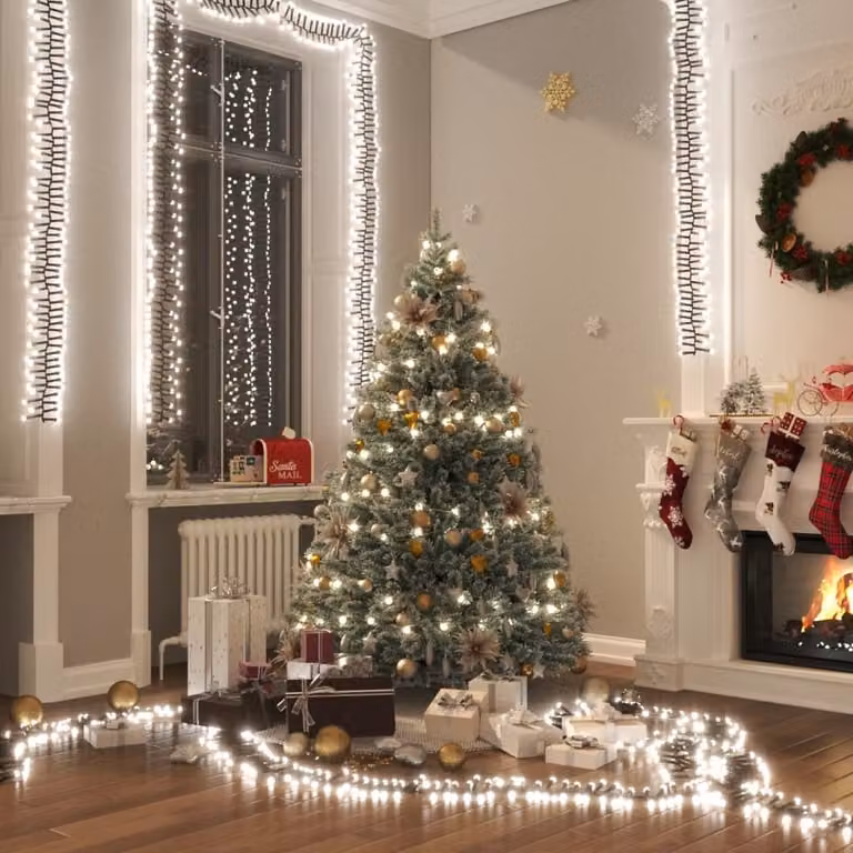 The Living Store Fata LED con 400 LED bianco freddo 7,4 m PVC