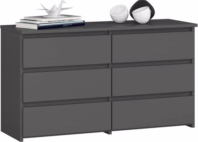 Cassettiera compatta AKORD CL100 Grigia Grafite con 6 cassetti L 100 cm x P 35 cm x H 57 cm – 1