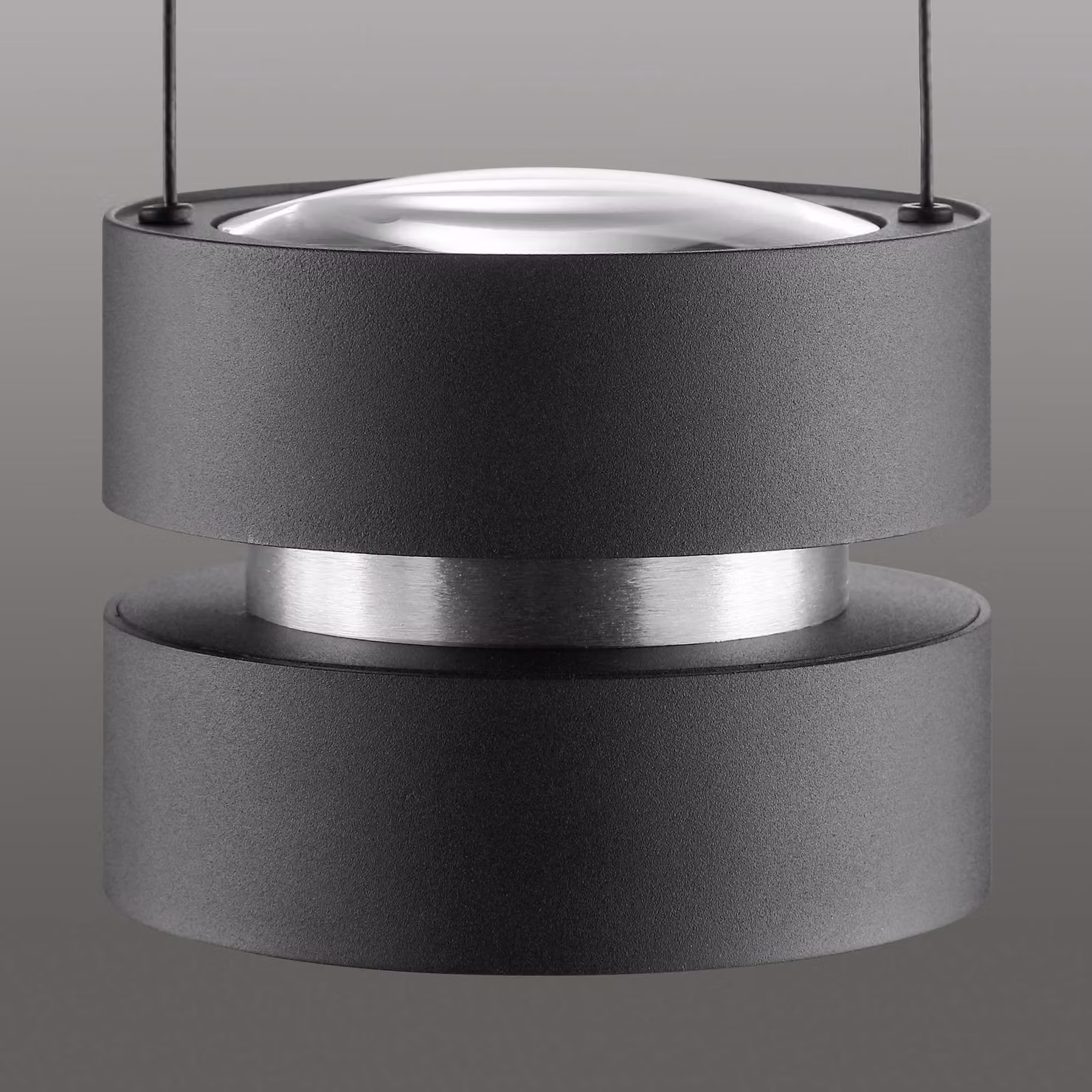 Brilliant Lampada LED a sospensione Glow-Sphere, Ø 18 cm, nero, metallo dimmerabile, Nero, Soggiorno / Sala da pranzo, Alluminio, Moderno