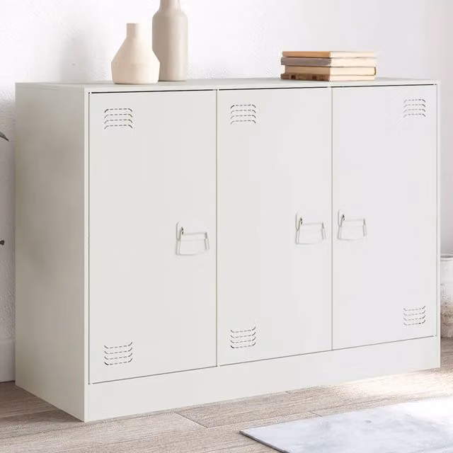 Credenza Buffet da cucina Design Mania in metallo bianco opaco L/P/H: 99 x 39 x 73 cm