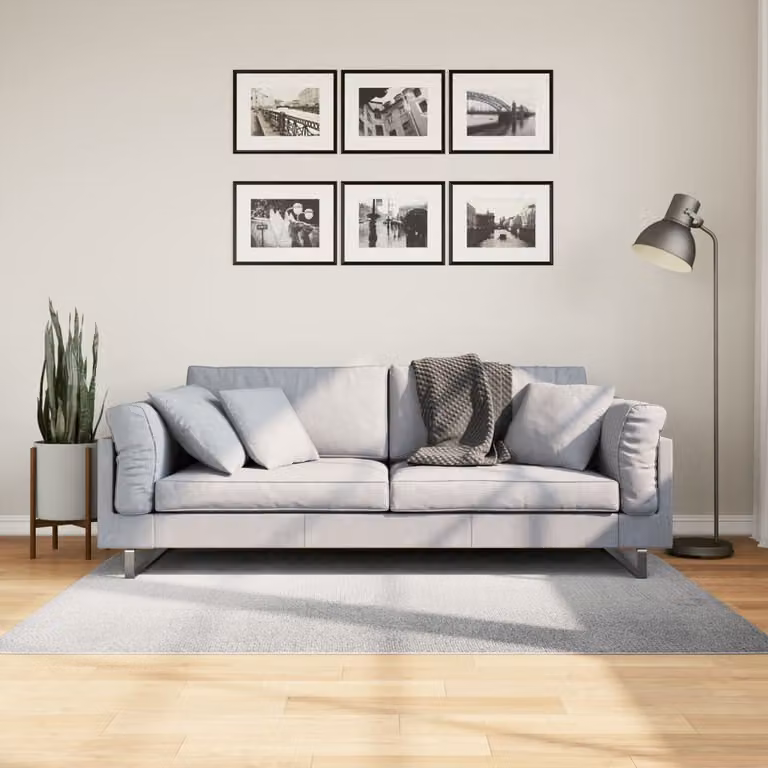 Tappeto a pelo corto vidaXL IZA in stile scandinavico grigio L: 170 cm, P: 120 cm