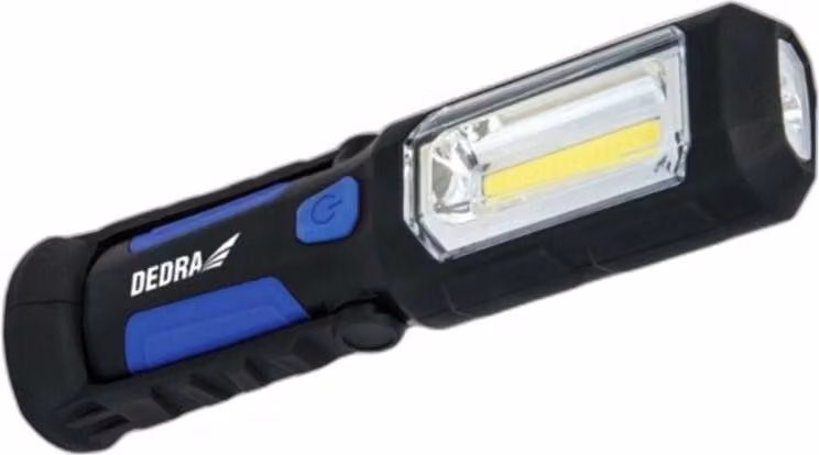 Torcia Ricaricabile 3W Cob Led + 1W Led, Alimentatore Usb Per 230V E 12V Dedra L1022