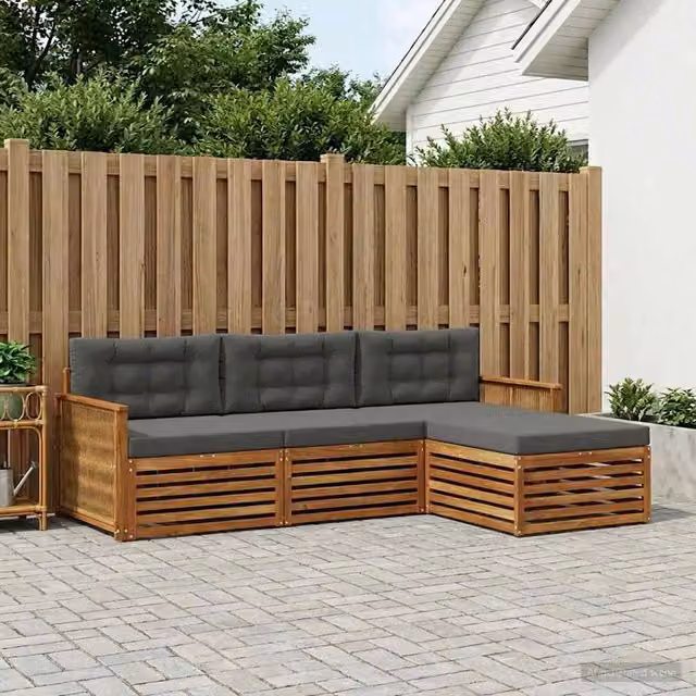 Set di divani da esterno 4 pz Naturale e Antracite 3383210