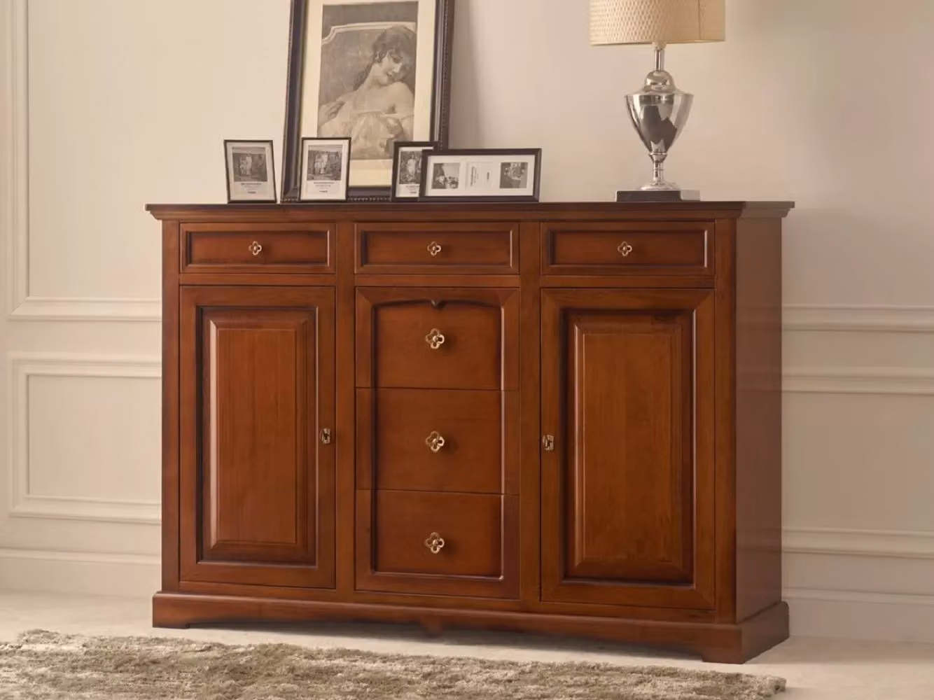 Tavolo da soggiorno estensibile Arte Povera a Goccia in legno color noce di Mobili 2G – 2