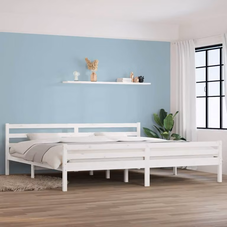 vidaXL Giroletto in legno massello di pino bianco con doghe fisse 200 x 200 cm