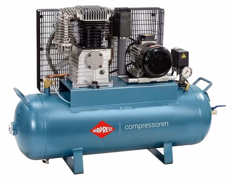 Compressore a pistoni, serbatoio da 100 litri, pressione massima di 14 bar, potenza di 3 HP / 2.2 kW, alimentazione elettrica