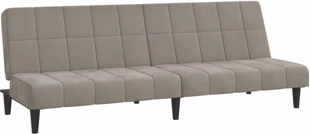Divano letto | Sof¨¤ letto | Letto singolo a 2 Posti Grigio Chiaro in Velluto