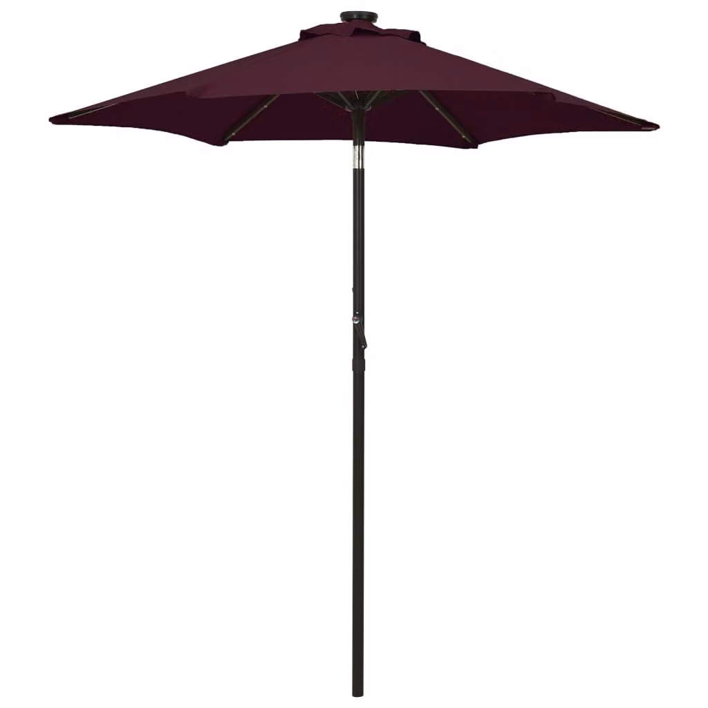 Maison Exclusive - Ombrellone con illuminazione a LED, colore bordeaux, dimensioni 200x211 cm, struttura in alluminio