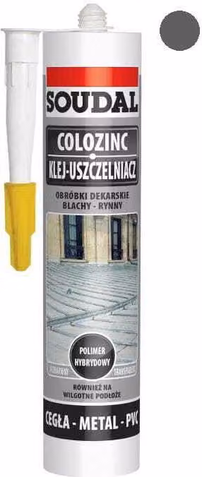 290ml SOUDAL COLOZINC Adesivo per lamiere Adesivo per tegole Adesivo per tetti Grigio scuro