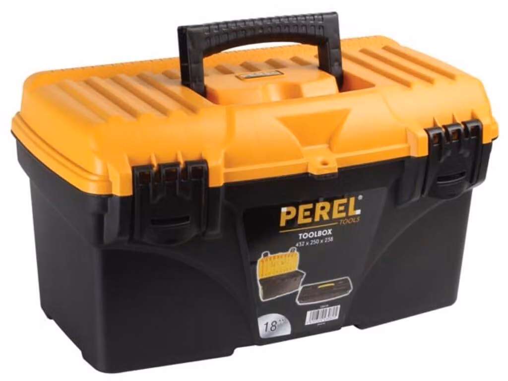 Cassetta degli attrezzi da 25,7 litri con vano interno estraibile, valigetta in plastica di dimensioni 43,2 x 25 x 23,8 cm
