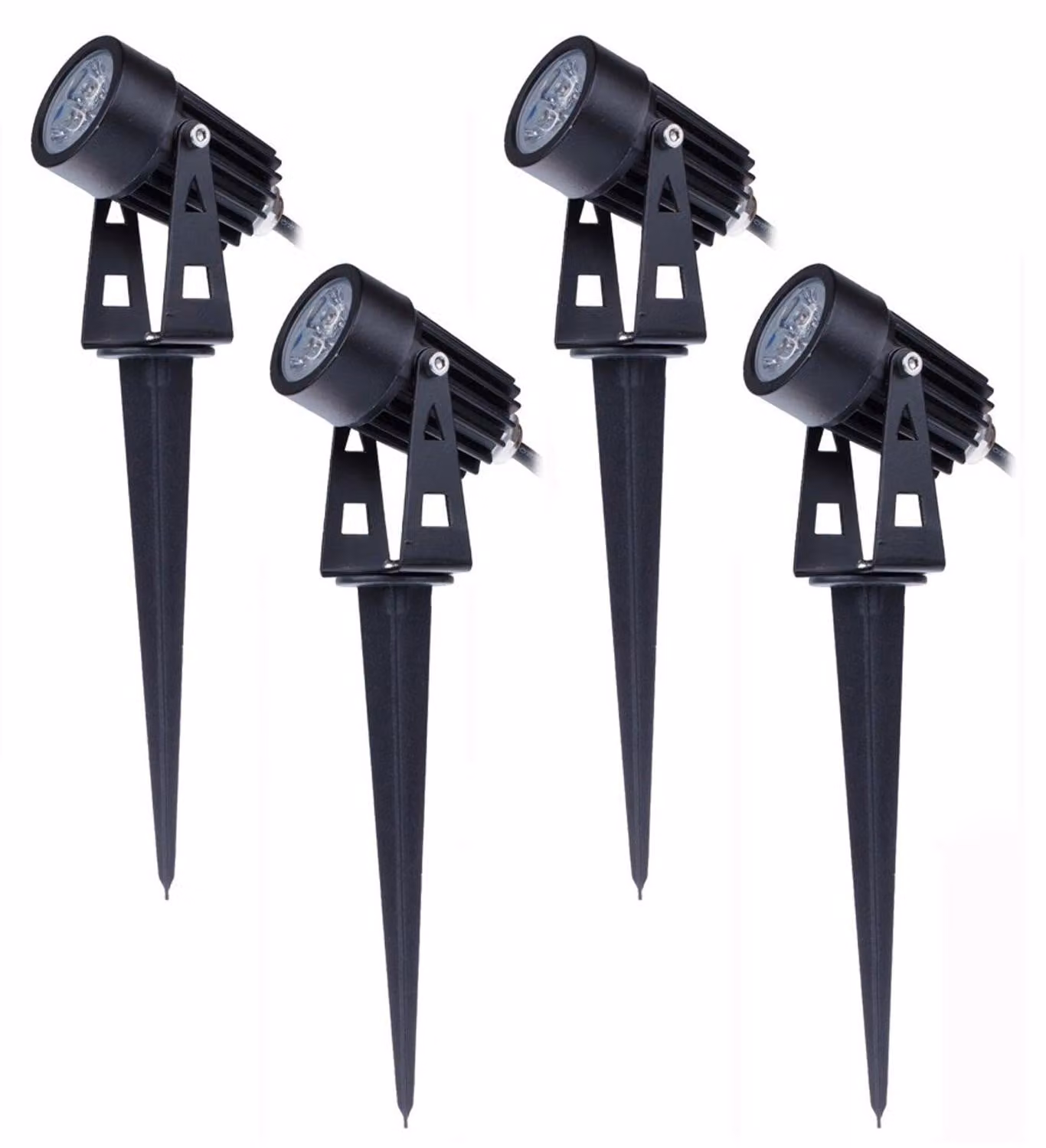 Set di 4 luci da giardino a LED, tipo "spotlight", da 3W, con grado di protezione IP65 (resistenti all'acqua)