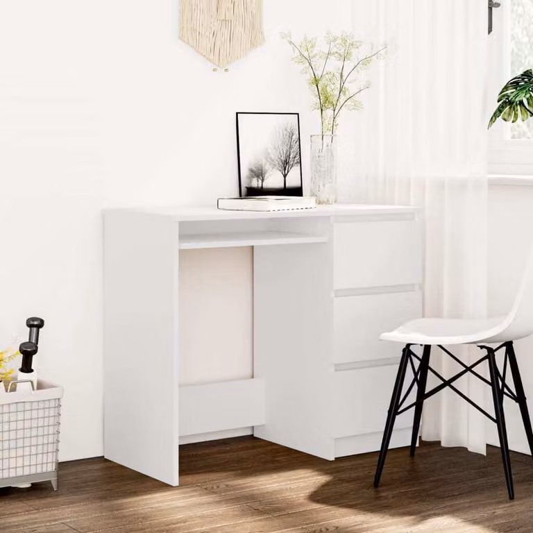 Maison Exclusive - Scrivania bianca 90x45x76 cm Materiale ligneo