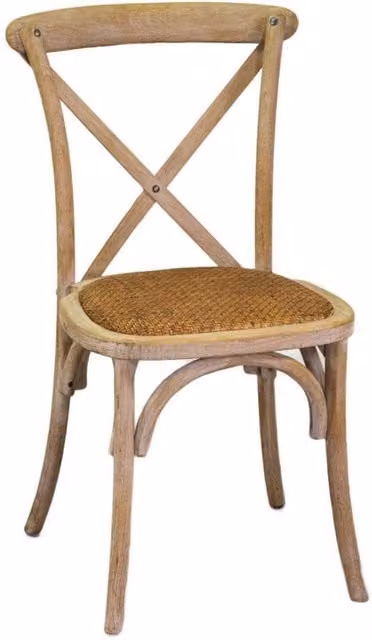 Sedia Cross Vacchetti in legno di frassino naturale con seduta in rattan intrecciato impilabile L: 51 cm, P: 55 cm, H: 46,5/89 cm