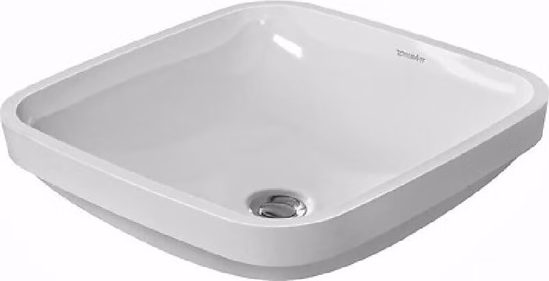 Lavabo da incasso Duravit DURASTYLE con sfioratore, senza foro per rubinetto panca, 370 x 370 mm, senza foro per rubinetto bianco