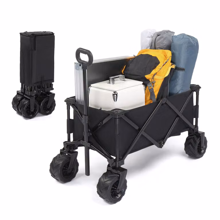 ALIGHTUP: Carrello pieghevole per spiaggia, carrello portante, carrello pieghevole con capacità fino a 100 kg, colore nero