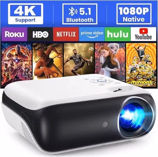 Proiettore Mini per Home Cinema - Proiezione da Smartphone - Film e Video