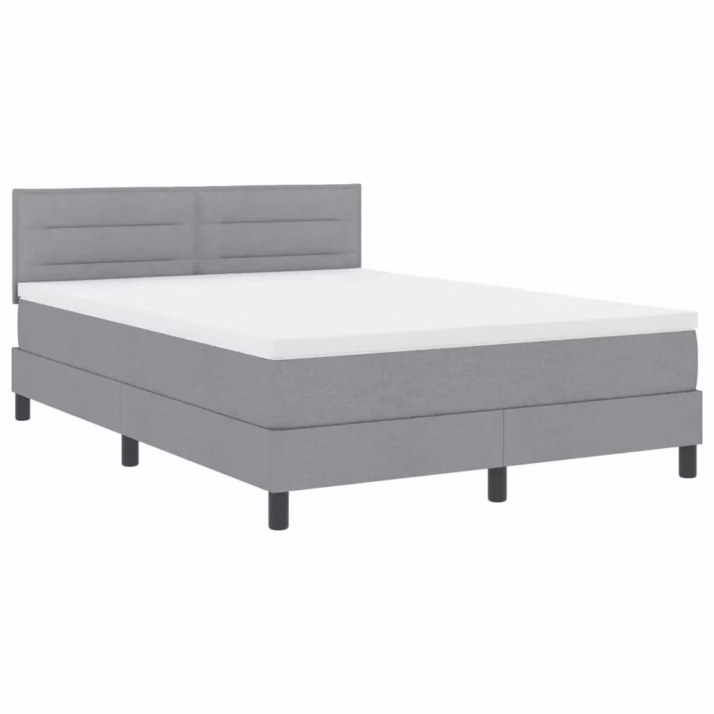 Letto a molle moderno vidaXL con struttura imbottita in tessuto grigio L/P/H: 200 x 140 x 143 cm – 2