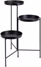 Portapiante pieghevole 3 piani in acciaio HENLEY Nero L: 47,5 cm, P: 42,5 cm, H: 60 cm