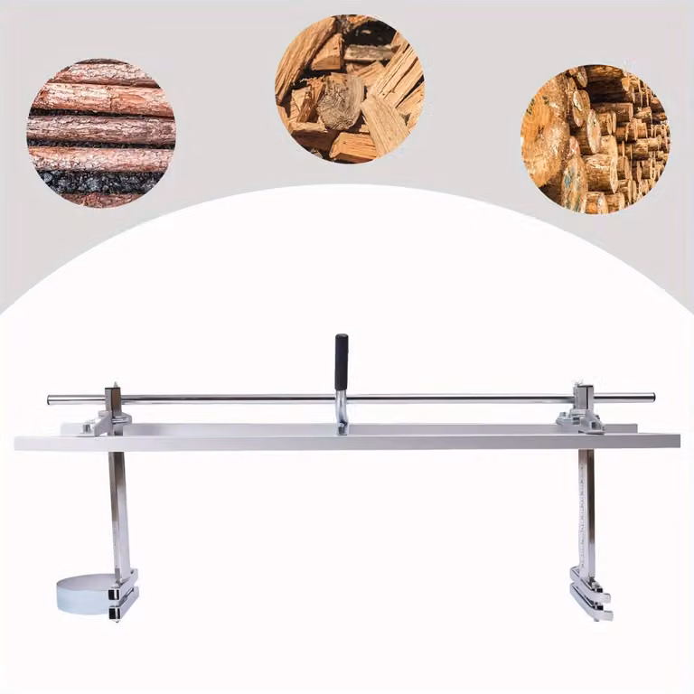 Guida per motosega - Supporto per motosega - Rilascio guida per seghe - Guida per seghe in legno - Accessorio per seghe - Alluminio e acciaio