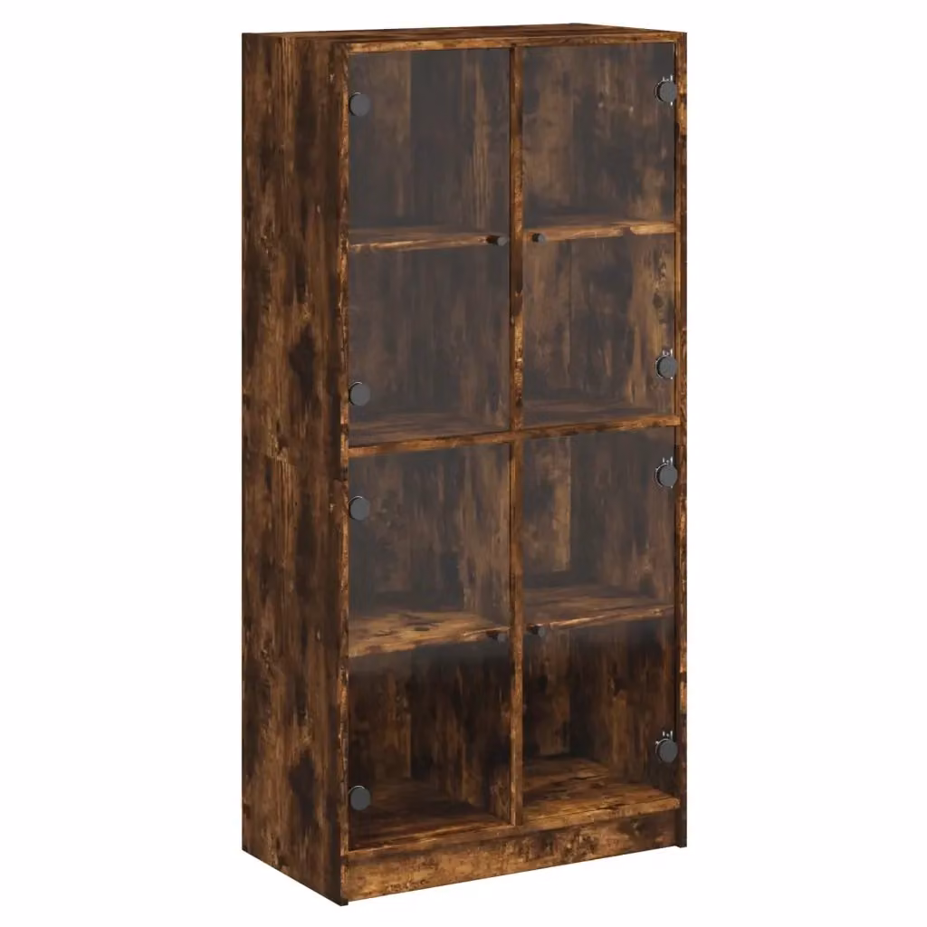 Credenza Design Mania con Ante in Rovere Fumo e Legno Multistrato, Colore Marrone, L/P/H: 68 x 37 x 142 cm – 2