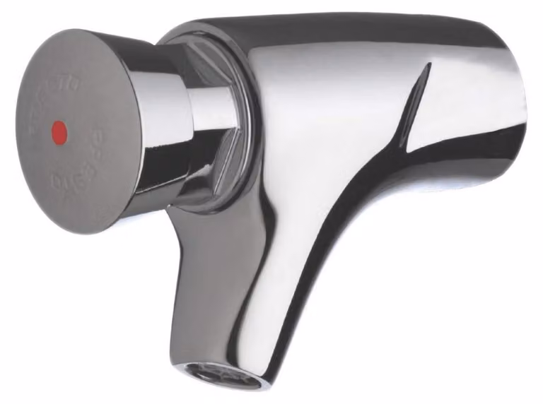 Rubinetto per lavabo, solo acqua fredda, da montare a parete, attacco 3/8", in ottone cromato