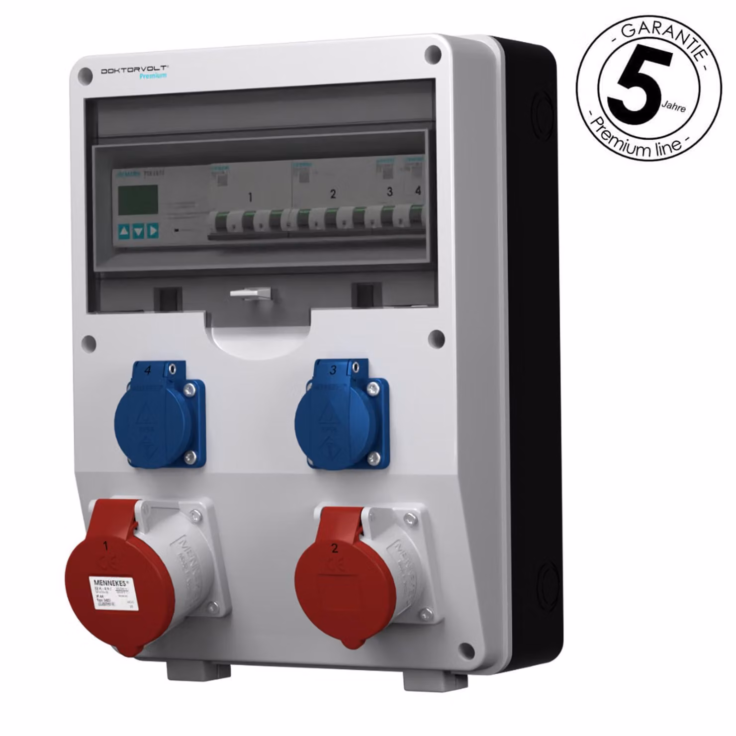 Quadro di distribuzione di potenza pTD-S 32A 16A 2x230V 3P contatore SIEMENS e MENNEKES Doktorvolt 4838