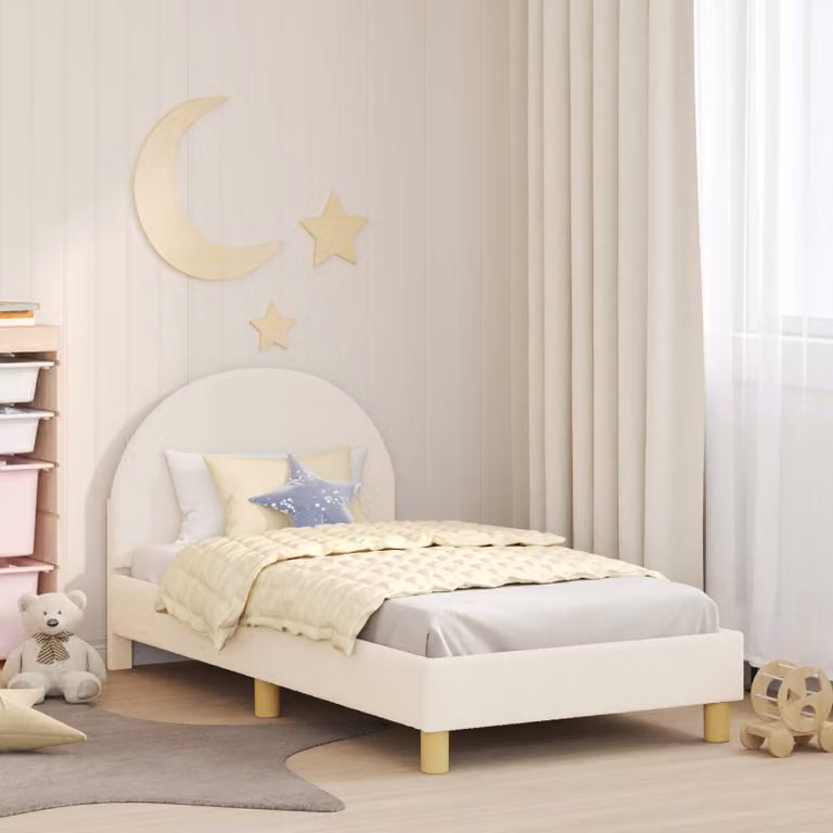 Struttura letto per bambini vidaXL in tessuto bouclé beige L 160 x P 80 cm