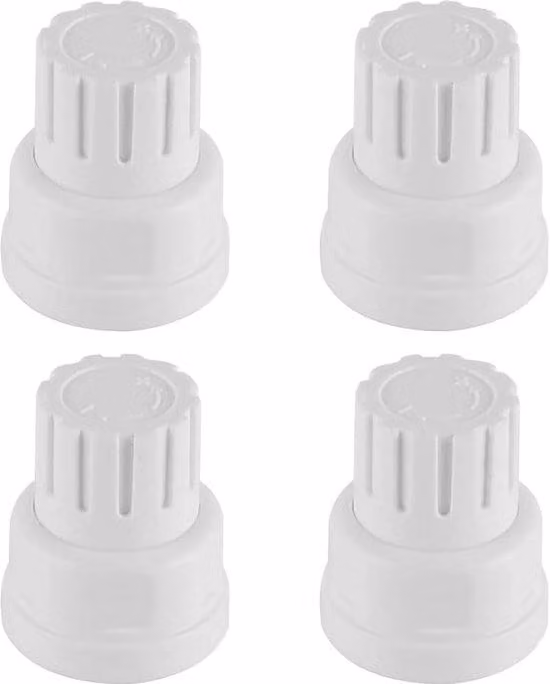 4 ugelli in plastica bianca per collettori di tubi di riscaldamento, filettatura M30x1.5