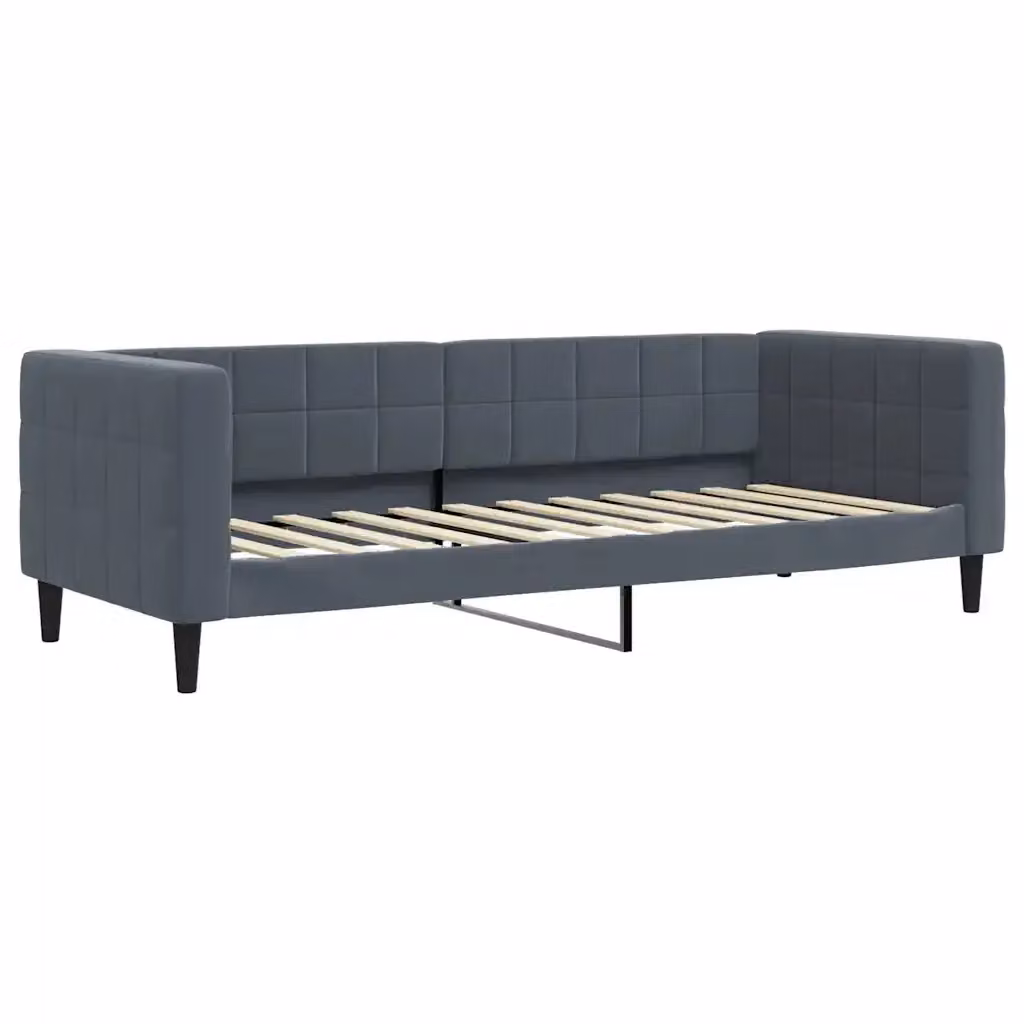 Letto da giorno moderno vidaXL in velluto grigio con struttura in metallo e legno L: 223 cm, P: 90 cm, H: 68 cm – 2