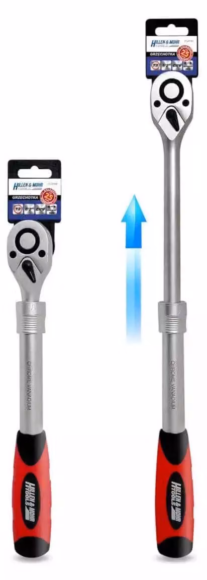 Cricchetto 1/2", 72 denti, telescopico 305-445 mm