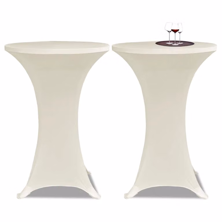 Set di 2 copritavoli vidaXL in tessuto elasticizzato beige, diametro 60 cm