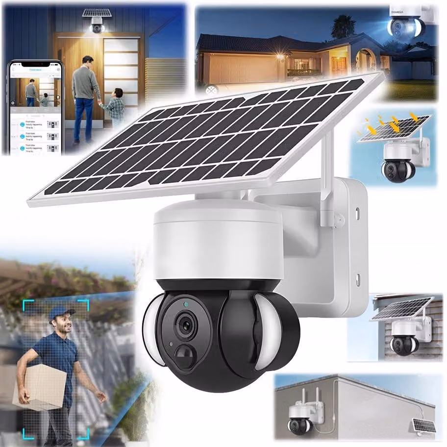 Telecamera IP wireless solare orientabile 4G LTE Smart Home HD 4MP EDUP