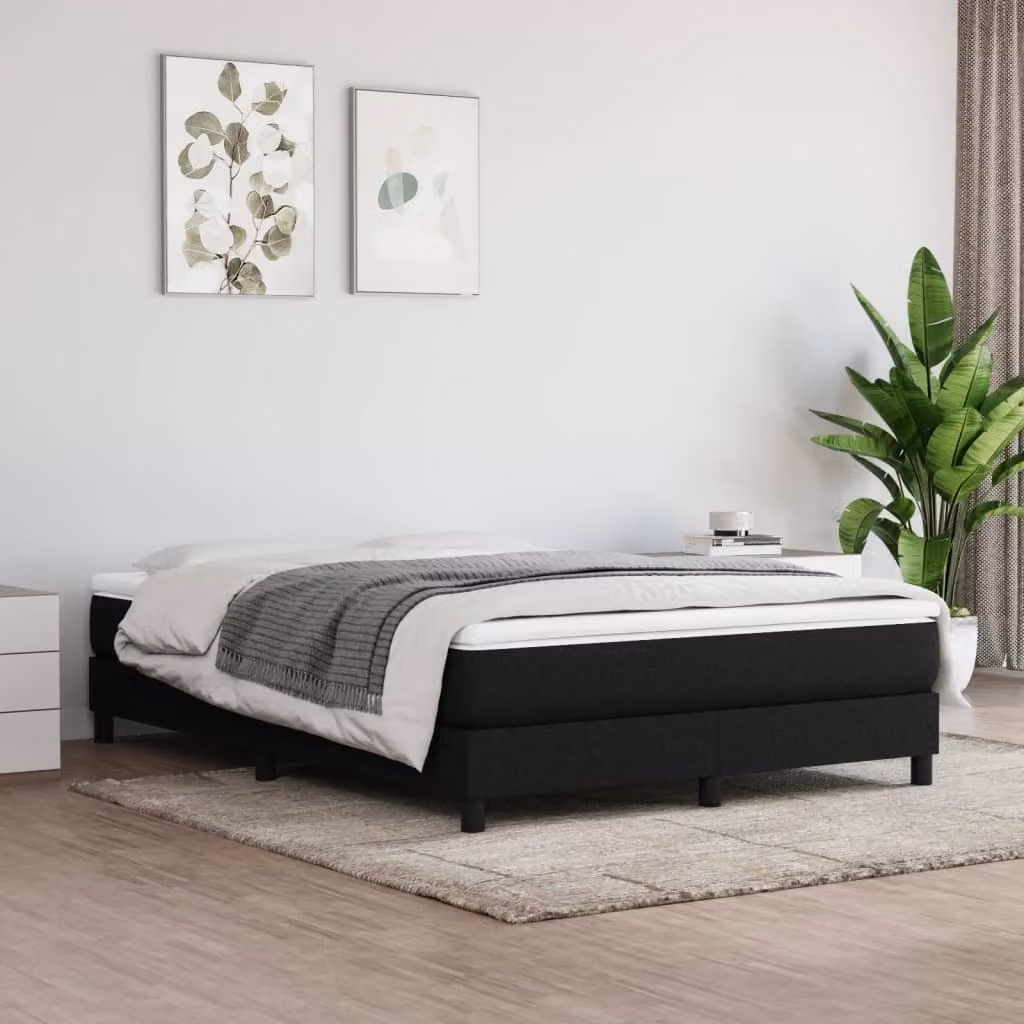 The Living Store Materasso a molle insacchettate nero 140x200x20 cm tessuto