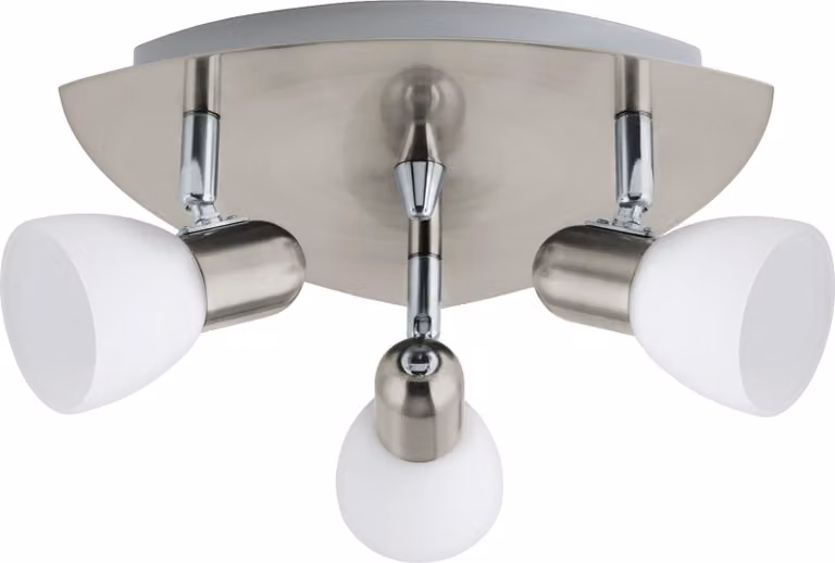 Spot Contemporaneo Enea In Acciaio Nichel Satinato 3 Luci E14 40W Ip20