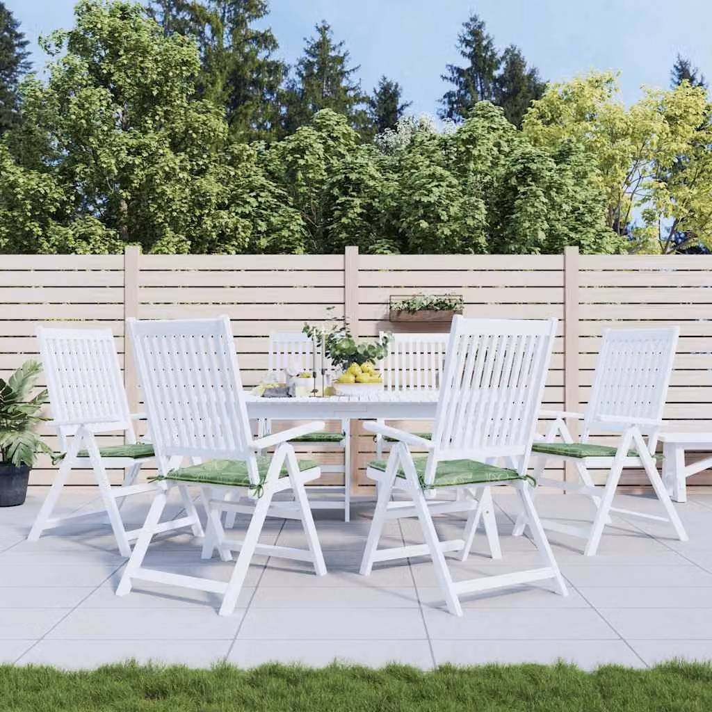 vidaXL Cuscini per Sedia 6 pz Motivo a Foglie 40x40x3 cm Tessuto